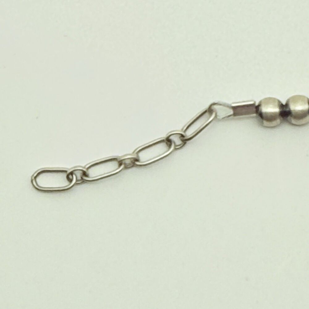 Sterling Silver Beaded Bracelet With Turquoise Stars 7” With 1” Extender - Picture 6 of 7